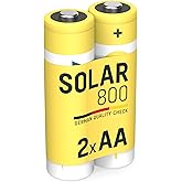 ANSMANN 800mAh NiMH AA Low Self Discharge Solar Pre-Charged Rechargeable Batteries (Pack of 2)