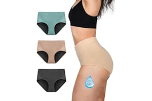 TIICHOO Bragas Menstruales Cintura Alta Flujo Abundante Rope Interior Mujer Regla Periodo Cómodo Respirable Absorbente y Lavable