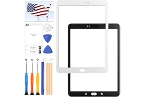 LADYSON Vetro per Samsung Galaxy Tab S2 9.7 T810 T815 Pannello Frontale Esterno in Vetro SM-T810 SM-T815 Kit di Sostituzione dello Schermo con Strumenti (Non Touch Screen digitizer e Non LCD) (Bianco)