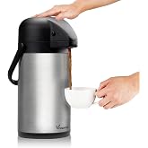 Vondior Airpot 1.9 Liter Carafe - Professional Insulated Stainless Steel Coffee Carafe, Thermos, Thermal Beverage Dispenser,