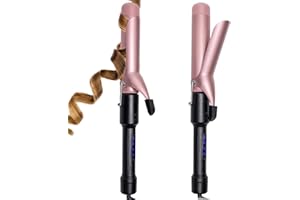 Ferro Arricciacapelli 32 mm, UKLISS 1,25" Ferro Capelli Grandi Ricci, Curling Iron Cono Arricciacapelli, Rivestimento in Ceramica, 4 Temperature Regolabili 130-190 °C, Doppia tensione