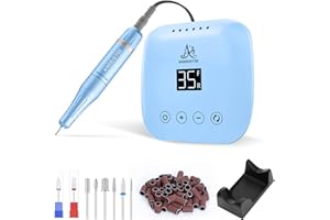 ANBEISTEE Fresa per Unghie Elettrica Professionale a 35000 RPM, kit di Lime per Unghie portatile per Qualsiasi Manicure, Pedicure, Strumenti Ideali per la Nail art, Blu