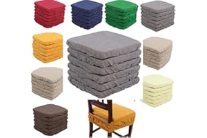 GENERIC Set 6 Cuscini Sedia Coprisedia Imbottiti Vesto Molla Loneta con Elastico (GRIGIO)