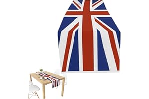 ORTUH 35x185cm Union Jack Flag Table Runner - Heat Resistant Reusable Union Jack Table Cover - Platinums Jubilee Table Cover For Queen's Platinums Jubilee Party, Patriotic Design