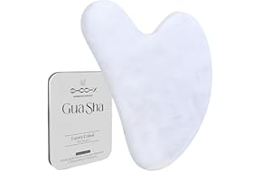 SHOCHX Gua Sha White Quartz Stone, Guasha Tool Gua Sha Facial Jade Stone for Skincare Facial Body Relieve Muscle Tensions Reduce Puffiness Festive Gifts (White)