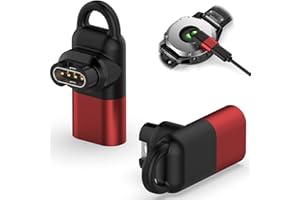 Miimall Cargador para Garmin Fenix 7/7S/7X Cargador a Lightning Adaptador Hembra, convertidor de Carga de Seguridad portátil para Garmin Forerunner 955/255, Instinct 2/2S, Vivomove 3/3S-Rojo