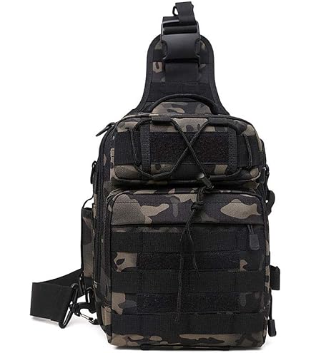 Sac Tactique De Poitrine Molle Bandoulière - Gris Digital - Pour Chasse, Randonnée