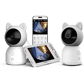 Xenon Smart Akıllı İkili Bebek Kamerası Dijital 5'' LCD Monit&ouml;rl&uuml; Mobil Uygulama Denetimli Sıcaklık ve Nem &Ouml;l&ccedil;en Ninni &Ccedil;alan 