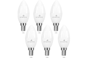 Enshine E14 LED Light Bulb, 5W Small Edison Screw Bulb, 40W Equivalent, Warm White 2700K, 470 Lumens, Energy Saving Candle Light Bulbs, Non-Dimmable, Pack of 6