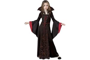 PABTID Costume da Vampiro per Bambina e Ragazza Halloween Dress Up Party Travestimento Gotico Victorian Vampira Cosplay Carnevale Festa a Tema Vampiro