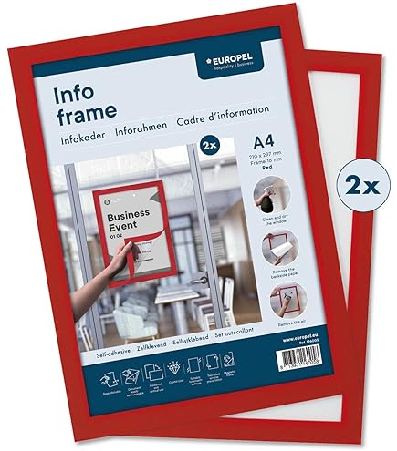 5 Cornici Magnetiche A4 Rosse - Per Documenti, Comunicazioni E Presentazioni, Adesive E Pratiche - Foto 11