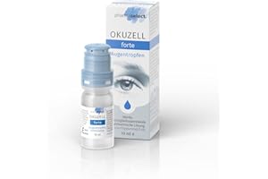 PHARMASELECT Okuzell Forte intensiv feuchtigkeitsspendende Augentropfen für trockene juckende und rote Augen|Ohne KonservierungsmitteAugentropfen für Kontaktlinse innen |Sterile Augentropfen mit 0,4% Hyaluronsäure