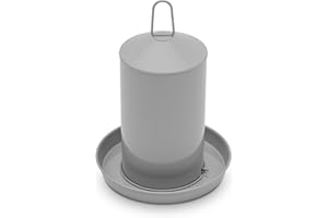 Agrarzone Abreuvoir pour poulets en métal avec revêtement de surface, double paroi, inoxydable et facile à nettoyer, abreuvoir pour poules, canards et volailles (argenté, 4 l)