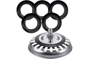 BESMRPG 5PCS Bath Plug Rubber Seal Kitchen Sink Plug Replacement Rubber Washers O Rings for Mixer Taps Universal Uk Drain Pop Up Strainer Stopper Cover Assorted Seal Basin Ring Plumbing Hole Washer Waste