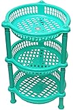 Glamocracy™ 3 Layer Kitchen Rack Stand Fruits Vegetable Rack Storage Household Office Rack Storage Stand (Random Color)