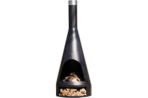 REDFIRE® Moderner Kamin für den Außenbereich 60 cm - Kingston XL mit Holzrost - Feuerschalen für den Garten - Sockel als Holzlager, Optimale Belüftung