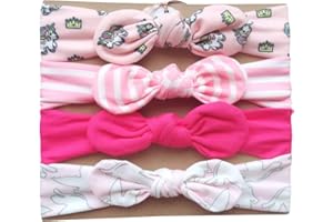 Vellette Stirnbander Haarband Mehrfarbig Stirnband Haarschleifen | weich und Hautfreundlich fur Bebe Madchen Kinder 4Stück
