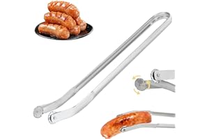 DREAKU Pinze per barbecue, pinze per barbecue, lunghe rotelle, barbecue, pinze per salsiccia rotella per salsicce con rulli utensili per barbecue, accessorio Grillup