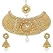 MEENAZ Gold Plated Choker necklace with drop earring & Mangtika for Women/girls RS.629.00