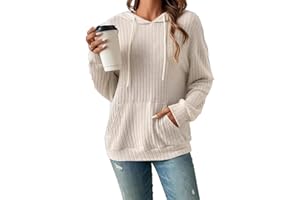 GRMLRPT GRMLRP Sudadera para Mujer con Capucha Sudadera de Manga Larga Cuello Redondo Moda Color Sólido Hoodie Tops Suéter Casual(Multicolor,S-XXL)