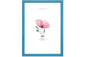 Lupia - Cornice portafoto in Legno da Parete Bomber Blu Celeste, per Foto, Stampe artistiche, Poster, Quadri Moderni 30x45 cm