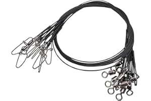 9Tong Alta Resistencia Kit de líder de Pesca Líderes de Pesca de Aparejo Pesado Giratorio Agua Salada Línea Líder de Alambre Conector a presión 20pcs 20inch 120lbs