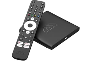 Zertifizierte AndroidTV 4K Homatics BoxQ S mit DVB-S2 Satelliten Tuner, Dualband W-LAN, Bluetooth, USB Anschluss, Mediaplayer, MicroSD, Google PlayStore, Netflix, YouTube & Prime Video vorinstalliert