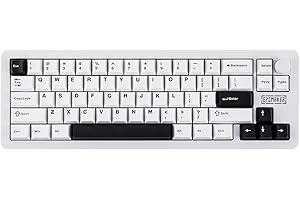 ‎EPOMAKER EPOMAKER Galaxy68 Bezprzewodowa klawiatura mechaniczna QMK/Via, stop aluminium, bateria 6000 mAh, boczna / podświetlana RGB, klawiatura do gier 65%, hot swap liniowy przełącznik (biały, marmurowy