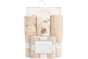 Rock-a-Bye Baby Bath Time Set, 3 Hooded Towels and 3 Washcloths (Nursery)