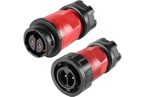 CNLINKO YM-20 2 PIN Industrial Waterproof Connector,IP68 Circular Connector,PBT Plastic Shell Quick Plug Aviation Connector M20 Male Plug and Female Plug (2 PIN)