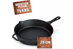 BBQBOSS Gjutjärnspanna 28 cm [2,8 liter] järnpanna – gjutjärnspanna – stekpanna – induktion, gjutpanna – för gasgrill – för k