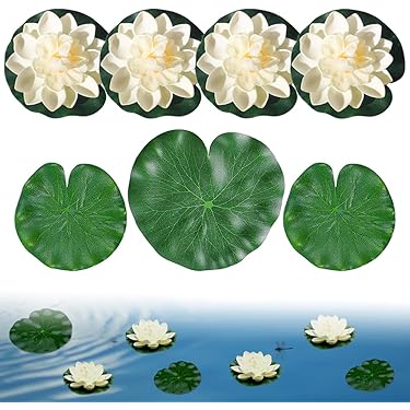 4 Maten Kunstmatige Drijvende Planten Lotusblad Realistische Waterlelie Pads Voor Home Garden Vijver Zwembad8 Pack