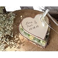 Hochzeit Ringkissen Ringhalter Herz Mille Fleurs gestapelt mix mit Namen