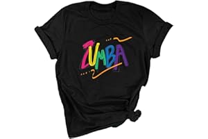 keephen T-Shirt Zumba pour Femmes imprimé Manches Courtes Haut décontracté pour 2023 Cours de Zumba Entraînement de Danse Fitness