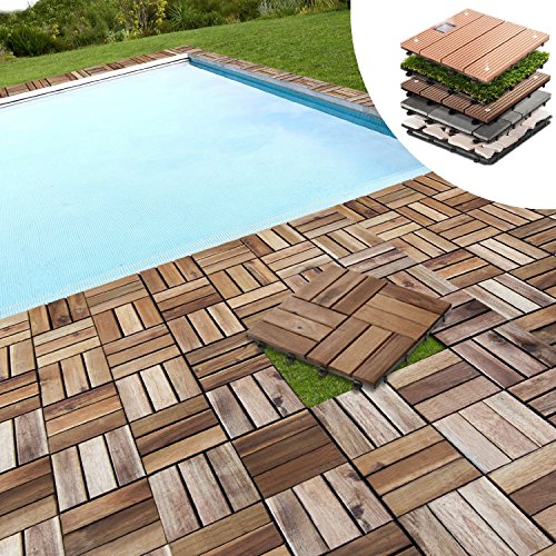 11 er Set 1 qm Floordirekt Klickfliesen | Ranger | Akazienholz | Braun 30 x 30 cm - 3