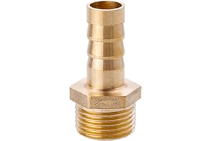 MOUMOUTEN Raccordo portagomma in ottone da 3/8", filettatura maschio, giuntatrice per metalli, giuntatrice per tubi flessibili, adattatore per aria, acqua e olio (10 mm)