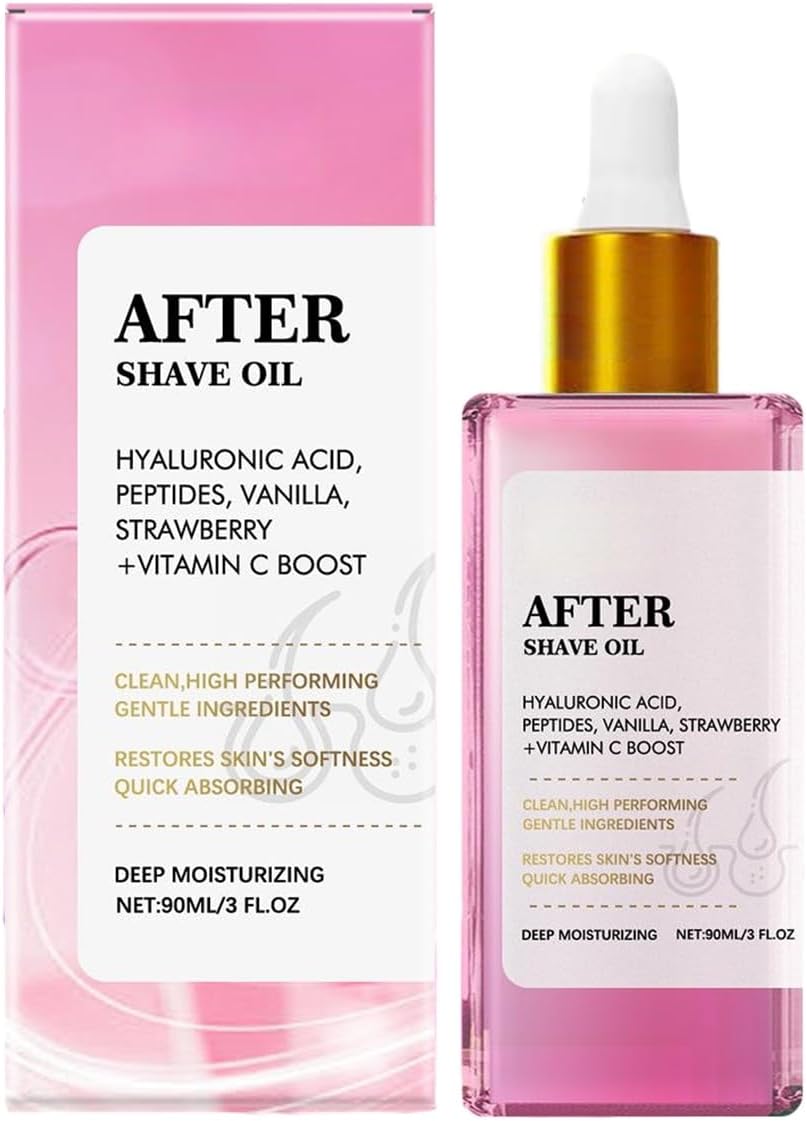 Aceite Cuidado Después Afeitado Mujer Fresa, Calmante Hidratante Tras Depilación, Con Emolientes Para Piel Delicada, Para Piernas Brazos Zona Bikini, Reduce Enrojecimientos Irritaciones Cutáneas, 01