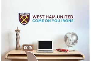 Beautiful Game Official West Ham United Club Name & Crest Wall Sticker - WHU Decal Football Vinyl Poster Print