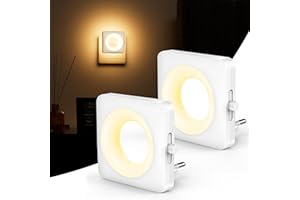Swoieltr Luce Notturna Bambini da Presa, [2 Pezzi] 2700K Caldo Luci con Sensore Crepuscolare e Automatico Luminosità Regolabile per Camera da Letto, Corridoio, Scale, Bagno
