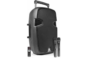 VONYX Cassa altoparlante portatile con 2 microfoni e ricevitore bluethooth Melchioni