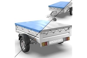 Tarpofix® Telo per rimorchio auto 207,5 x 114 x 6 cm incl. Corda per telone - Bordo rinforzato e copri rimorchio in materiale PVC - Telo PVC ideale per vari modelli di rimorchi per auto da 750 kg