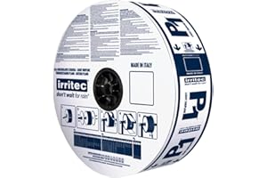 GNCGARDEN Cinta de RIEGO POR GOTEO 16mm. Galga espesor de pared 6mil. GOTEROS CADA 20 cm. Bobina de 300 mts. Tuberia plana con caudal 1,1 litros por hora - Riego por goteo - manguera riego por goteo 16mm