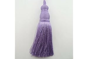 TURNER BROWNE CRAFTS 21 COLOUR 12cm Rayon Key Cushion Costume Light Pull Silky BUY 1 or 2 Tassel 052, 11 Lavender, Pack of 2