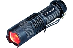 JOYLIT Red Light Mini Focus Tactical Flashlight 620nm LED Torch Lantern,Waterproof and 3 Light Modes,Powered by 14500 or AA Battery