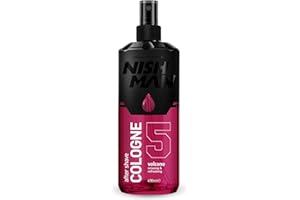 NISHMAN Aftershave Cologne 05 - Volcano 400ml – Lotion Après-Rasage Rafraîchissante pour Hommes – Parfum de Fleur Héliotrope Crémeuse & Hibiscus Oriental – Cologne Après-Rasage Homme