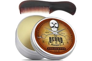 THE BEARD AND THE WONDERFUL Bois de Cèdre Cire à Moustache (15ml Conserve) et Mini Barbe et Tache Peigne Money Saving Ensemble avec Gratuit Ultimate Guide To Barbes Ebook