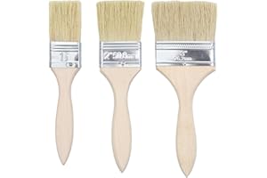 HBERCAI Flachpinsel 3 er Pack, Pinselset Holzgriffpinsel Glanzpinsel (1.5inch/2inch/3inch) Malerpinsel Holzlasur,pinselset malerbedarf,Maler Pinsel wandfarbe,Pinsel lasur Holz,malerpinsel für lackfarbe
