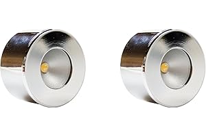 KALB MATERIAL FÜR MÖBEL Mini-Star Kit de spot LED encastré lampe sous meuble projecteur encastrable chrome aluminium, choix : lot de 2 chrome