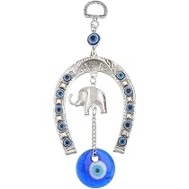 LUCKBOOSTIUM Portafortuna Da Appendere Con Sole, Luna, Stella, Malocchio E Campana - Talismano Protezione Per Auto E Casa