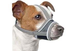 RUKAN Muselière Chien, Masque Respirant pour Animaux de Compagnie, Museliere pour Chiens Ajustable, Muselière de Formation de Chien pour Petits Chiens, Moyens, S